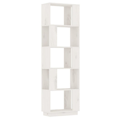 Bokhylle Hvit Romdeler 51x25x163,5 cm heltre furu