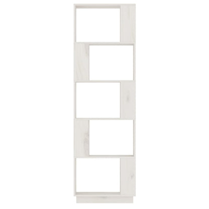 Bokhylle Hvit Romdeler 51x25x163,5 cm heltre furu