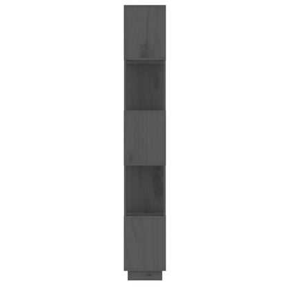 Bokhylle Grå Romdeler 51x25x163,5 cm heltre furu