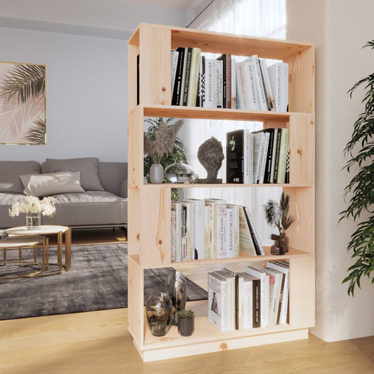 Bokhylle Tre Romdeler 80x25x132 cm heltre furu