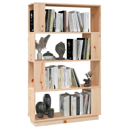 Bokhylle Tre Romdeler 80x25x132 cm heltre furu