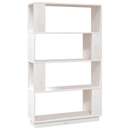 Bokhylle Hvit Romdeler 80x25x132 cm heltre furu