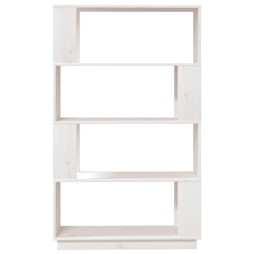 Bokhylle Hvit Romdeler 80x25x132 cm heltre furu
