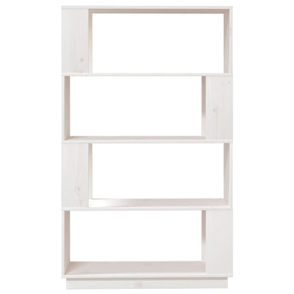 Bokhylle Hvit Romdeler 80x25x132 cm heltre furu