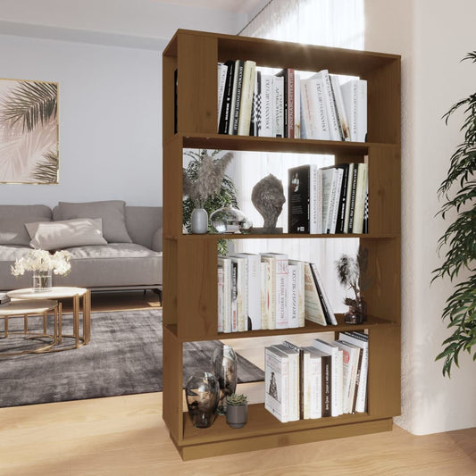 Bokhylle Honningbrun Romdeler 80x25x132 cm heltre