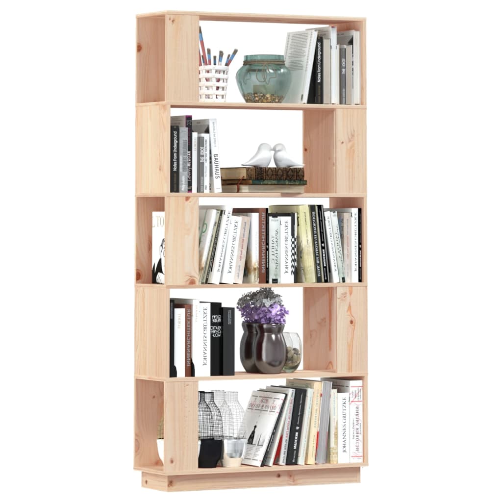 Bokhylle Tre Romdeler 80x25x163,5 cm heltre furu