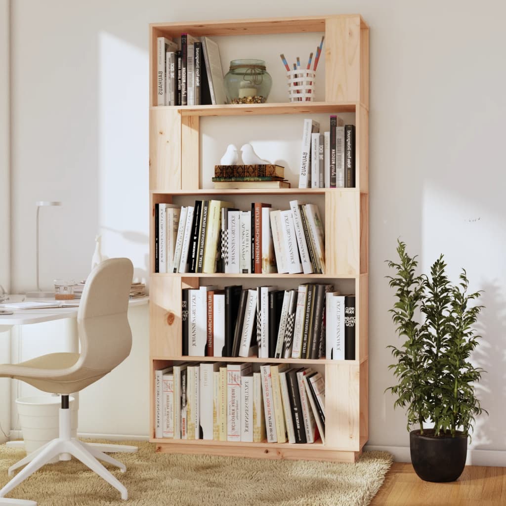 Bokhylle Tre Romdeler 80x25x163,5 cm heltre furu
