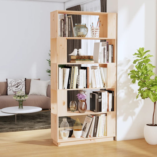 Bokhylle Tre Romdeler 80x25x163,5 cm heltre furu