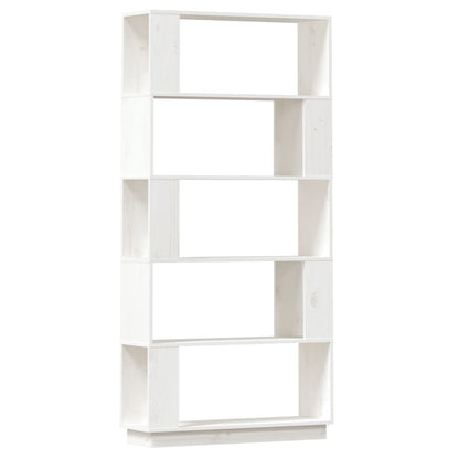 Bokhylle Hvit Romdeler 80x25x163,5 cm heltre furu