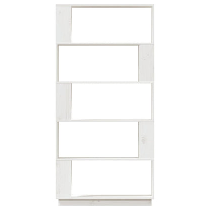 Bokhylle Hvit Romdeler 80x25x163,5 cm heltre furu
