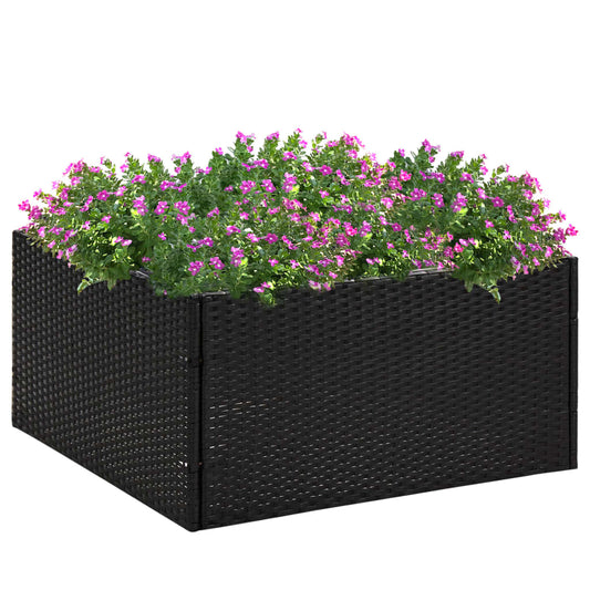 Utendørs Blomsterkasse Plantekasse Polypropen (PP) svart 80x80x40 cm polyrotting