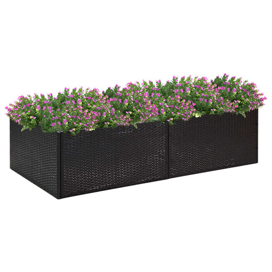 Utendørs Blomsterkasse Plantekasse Polypropen (PP) svart 157x80x40 cm polyrotting