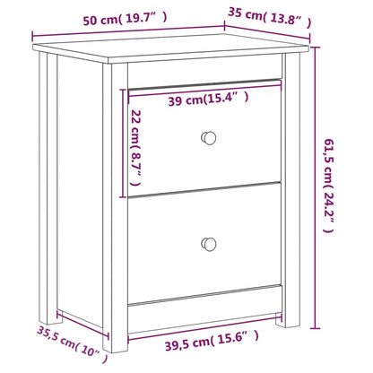 Nattbord Sengbord Tre heltre furu 50x35x61,5 cm