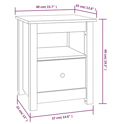 Nattbord Sengbord Tre heltre furu 40x35x49 cm