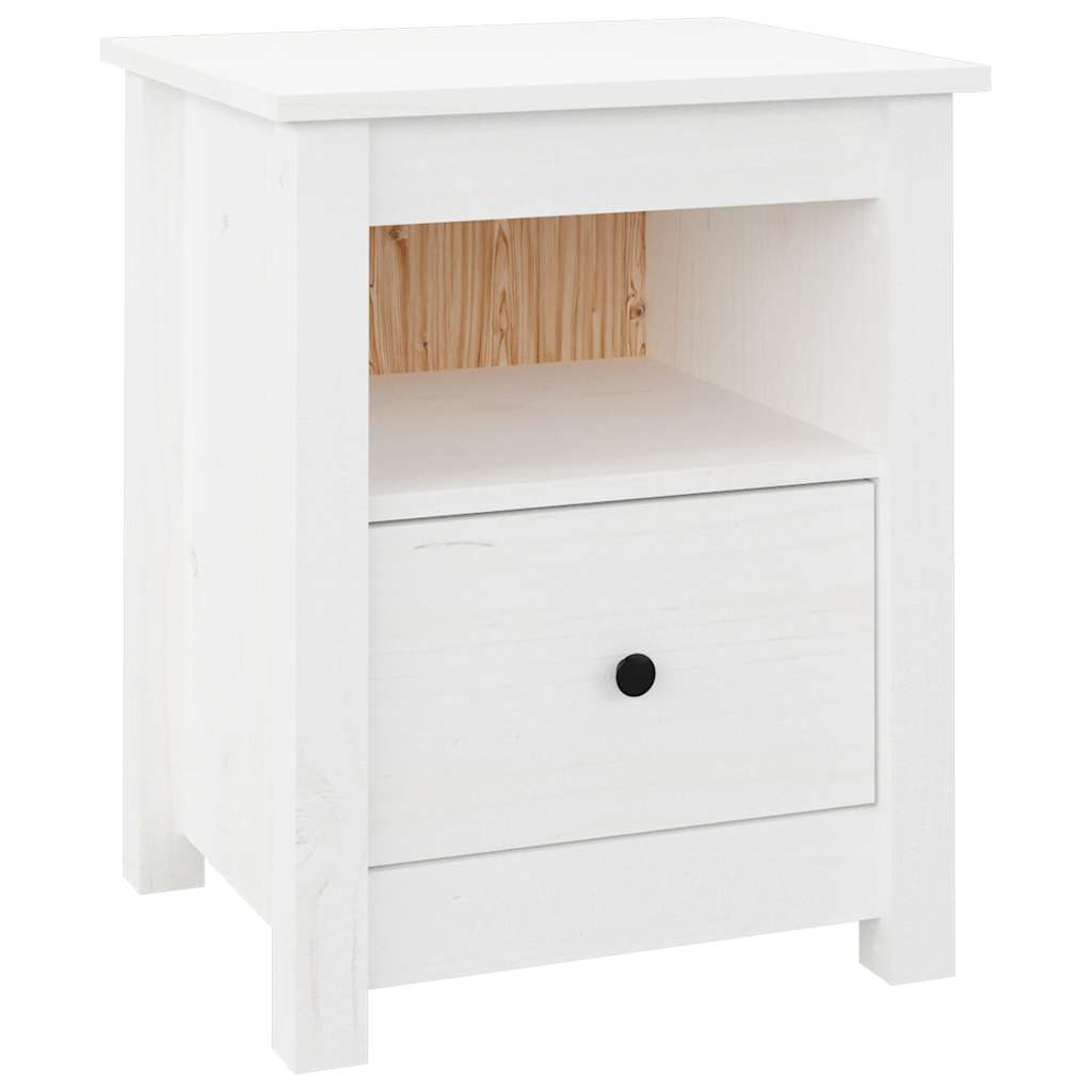 Nattbord Sengbord Hvit 40x35x49 cm heltre furu