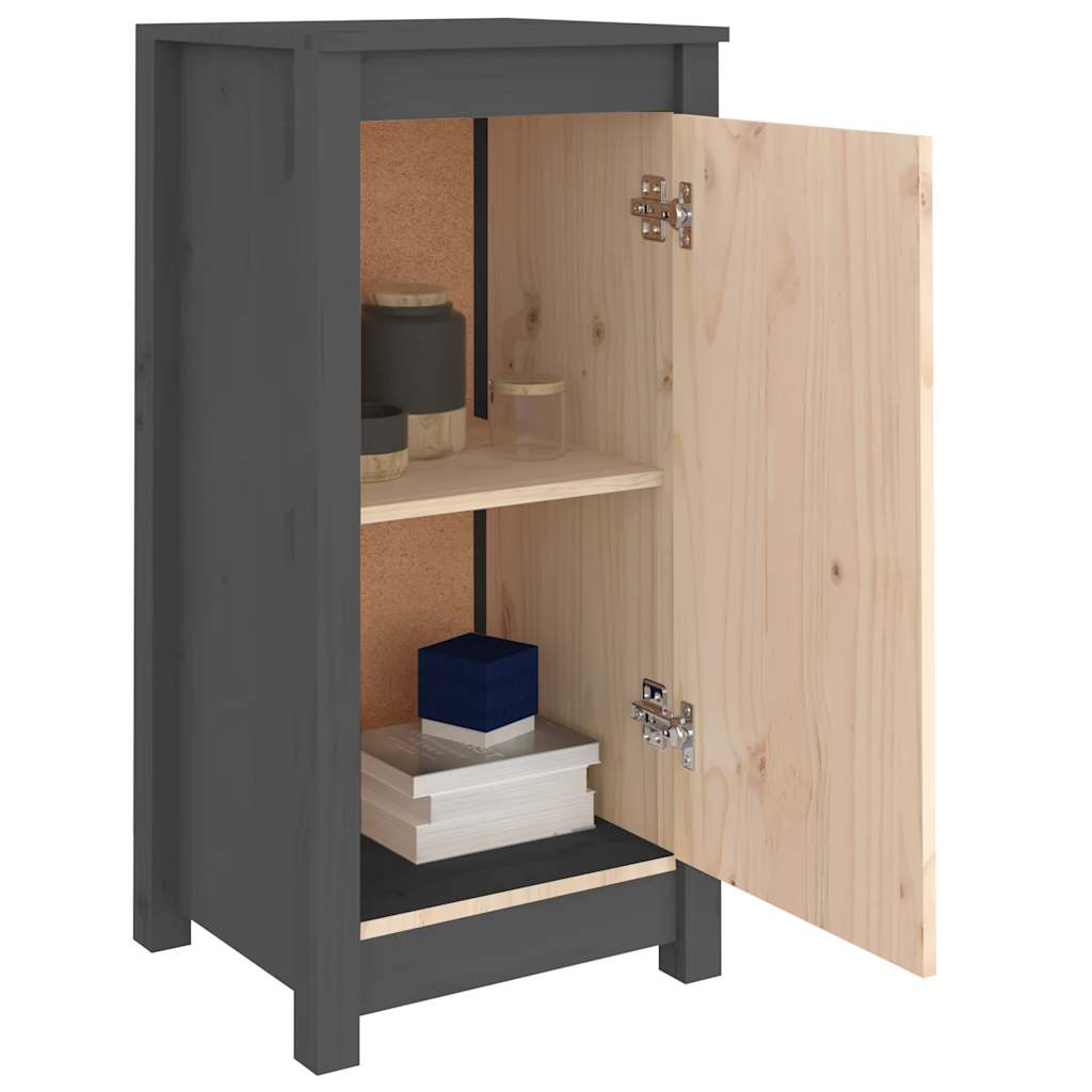 Skjenker 2 stk grå 39x35x80 cm heltre furu
