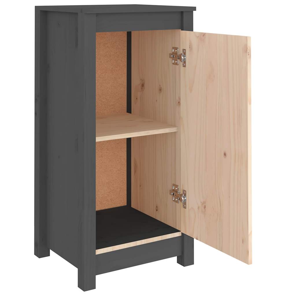 Skjenker 2 stk grå 39x35x80 cm heltre furu