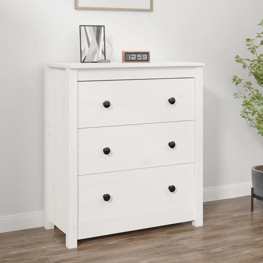 Skjenk Hvit 70x35x80 cm heltre furu