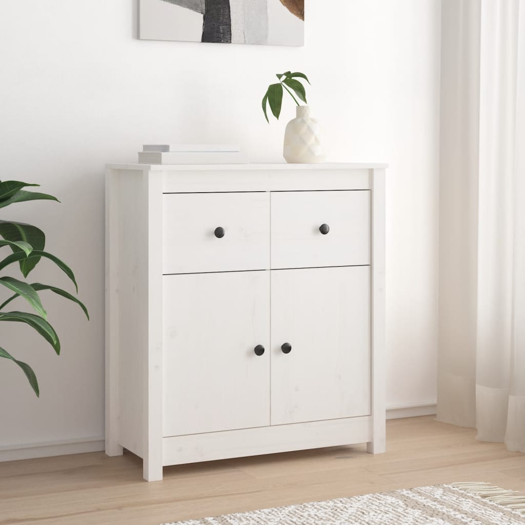 Skjenk Hvit 70x35x80 cm heltre furu