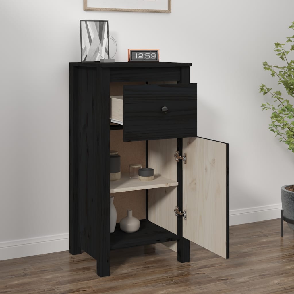 Skjenk Svart 40x35x80 cm heltre furu