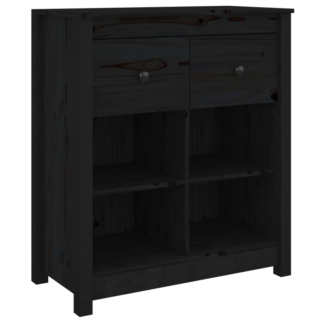 Skjenk Svart 70x35x80 cm heltre furu
