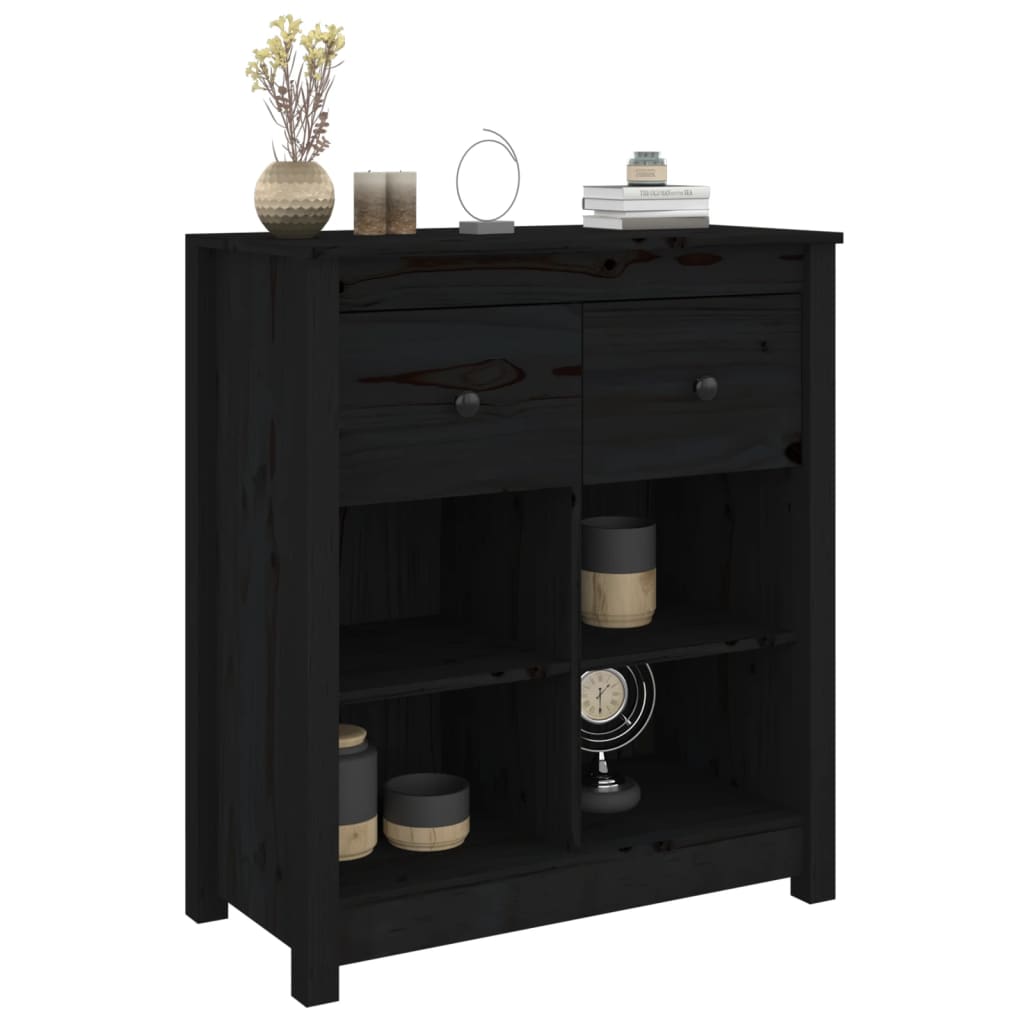 Skjenk Svart 70x35x80 cm heltre furu