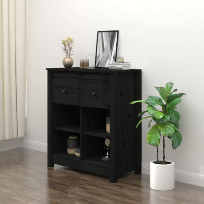 Skjenk Svart 70x35x80 cm heltre furu