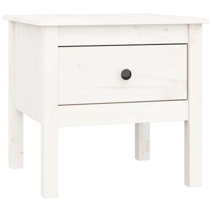 Sidebord Hvit 2 stk 50x50x49 cm heltre furu