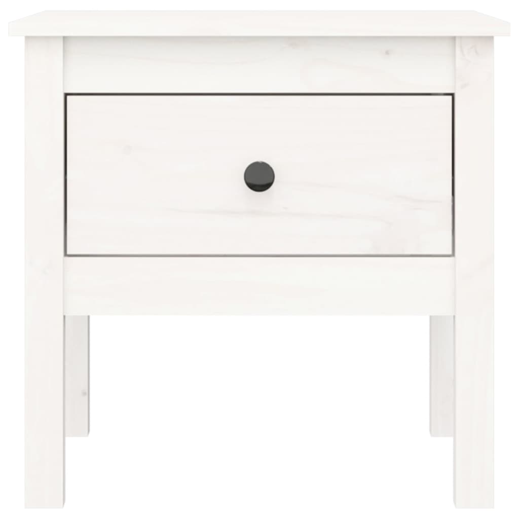 Sidebord Hvit 2 stk 50x50x49 cm heltre furu