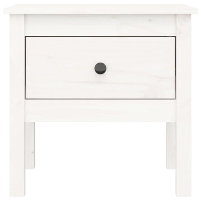 Sidebord Hvit 2 stk 50x50x49 cm heltre furu