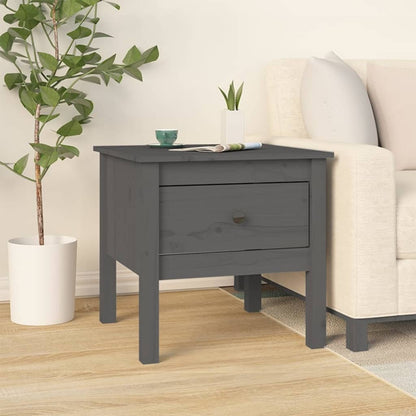 Sidebord Tre 2 stk Grå 50x50x49 cm heltre furu