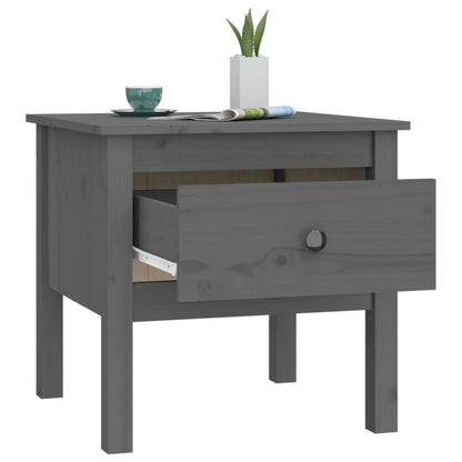 Sidebord Tre 2 stk Grå 50x50x49 cm heltre furu