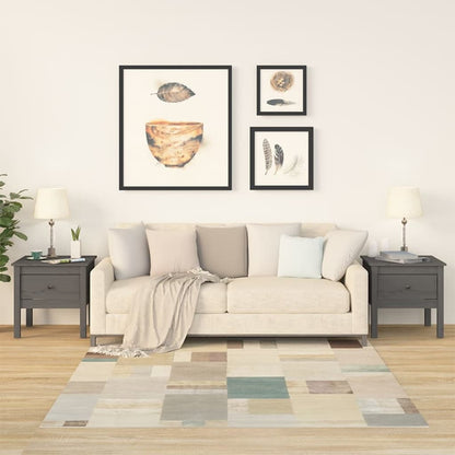 Sidebord Tre 2 stk Grå 50x50x49 cm heltre furu