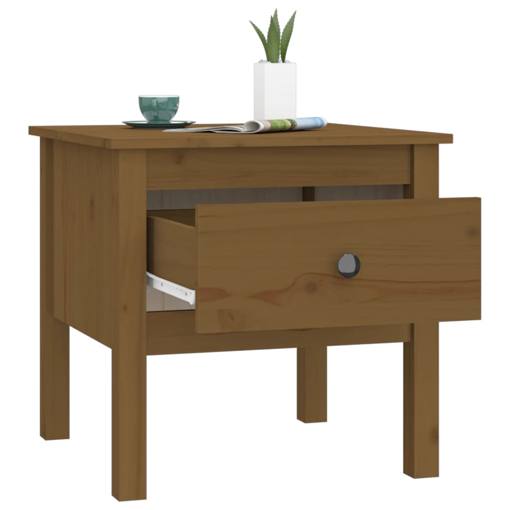 Sidebord Tre 2 stk Honningbrun 50x50x49 cm heltre furu