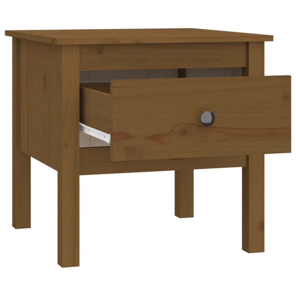 Sidebord Tre 2 stk Honningbrun 50x50x49 cm heltre furu