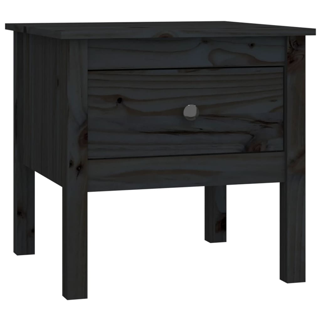 Sidebord Svart 2 stk 50x50x49 cm heltre furu