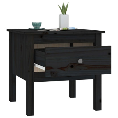 Sidebord Svart 2 stk 50x50x49 cm heltre furu
