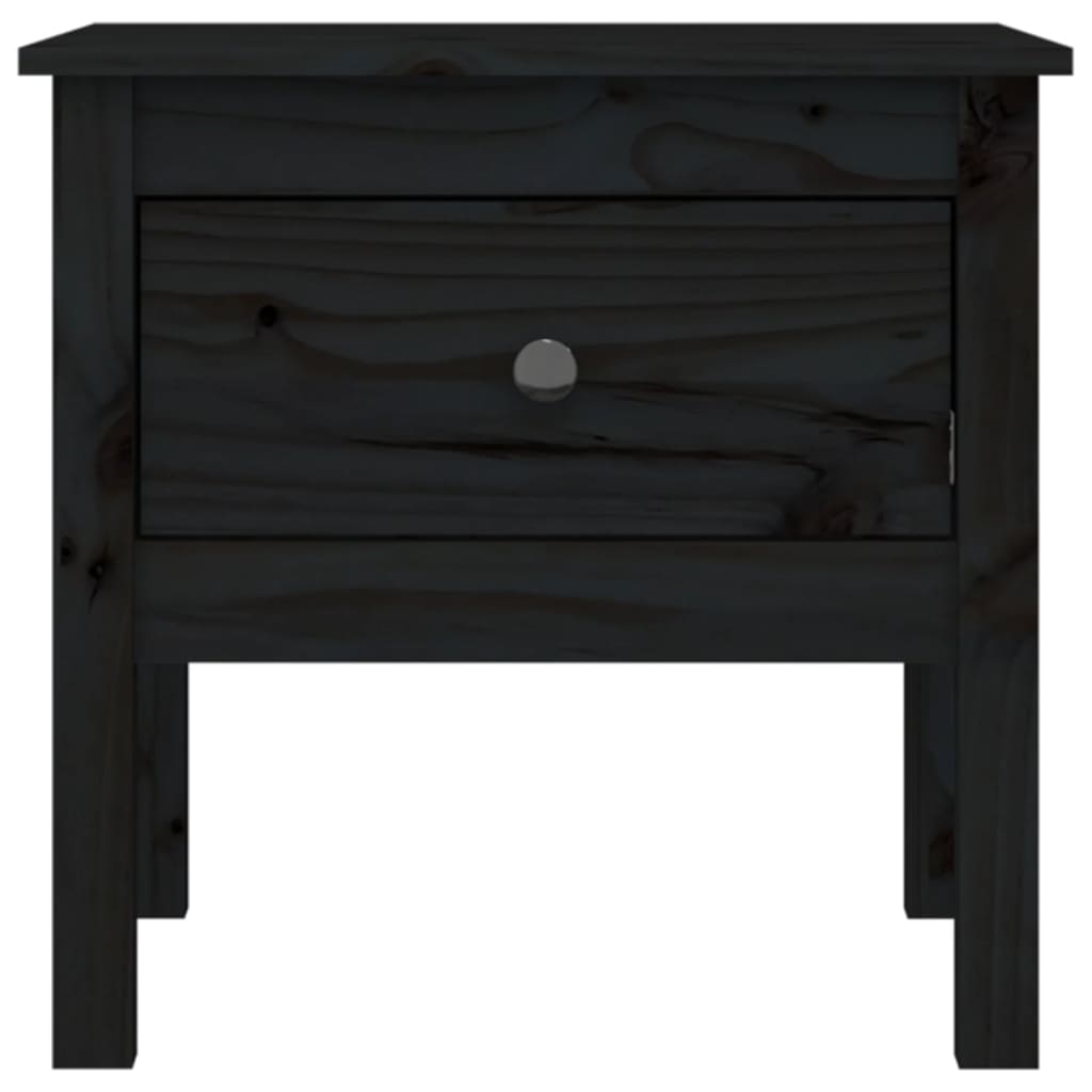 Sidebord Svart 2 stk 50x50x49 cm heltre furu