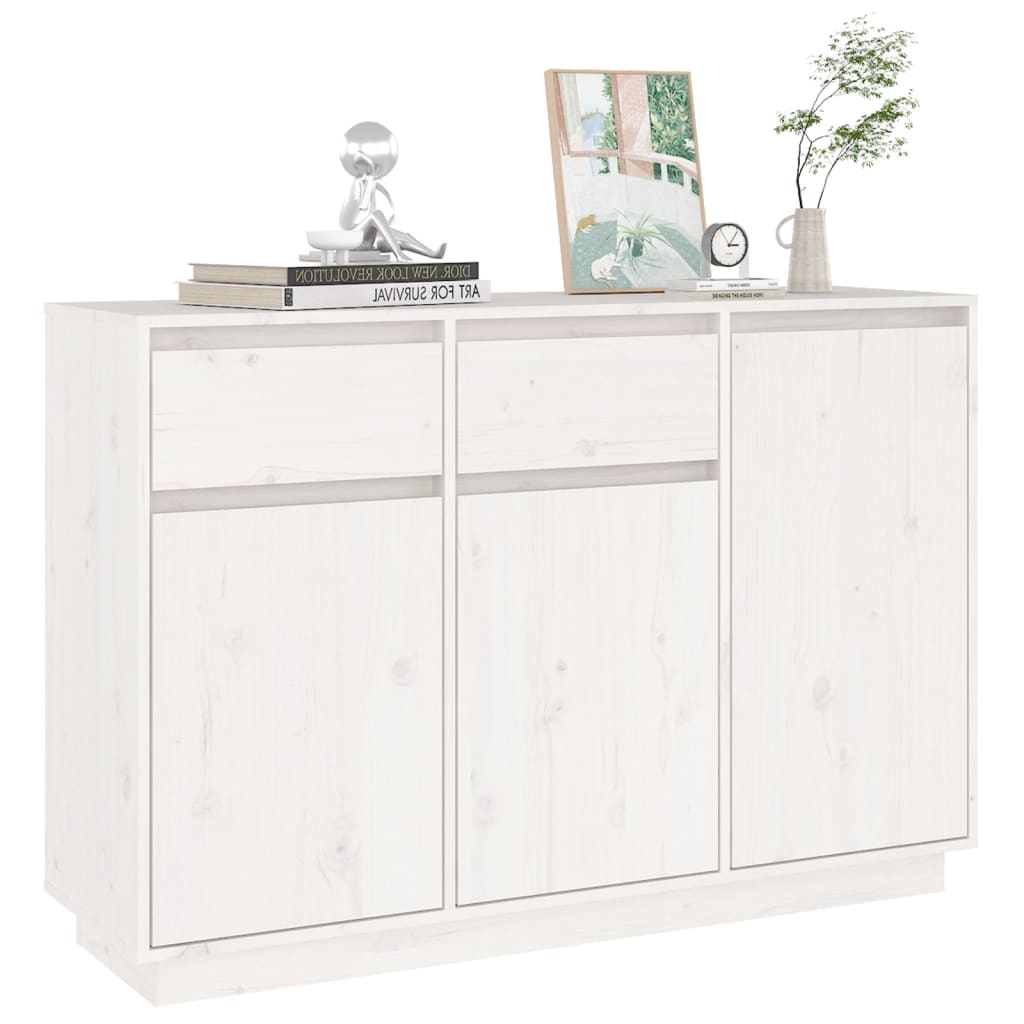 Skjenk Hvit 110x34x75 cm heltre furu