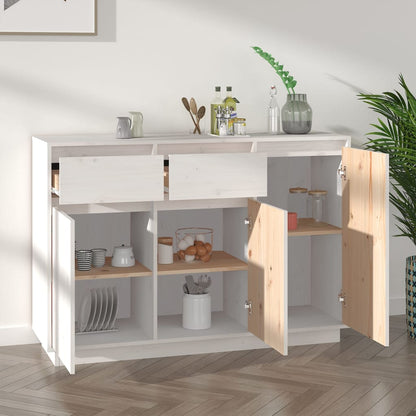 Skjenk Hvit 110x34x75 cm heltre furu
