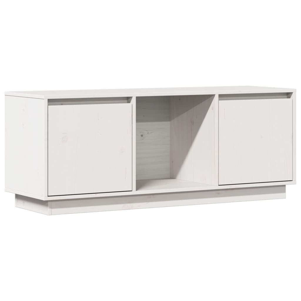 TV-Møbel Hvit TV-benk 110,5x35x44 cm heltre furu