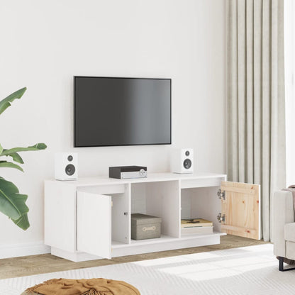TV-Møbel Hvit TV-benk 110,5x35x44 cm heltre furu