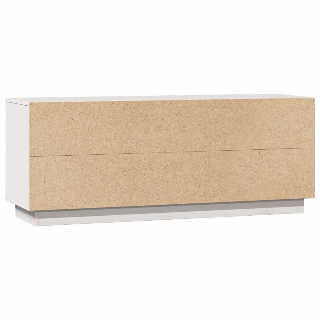 TV-Møbel Hvit TV-benk 110,5x35x44 cm heltre furu
