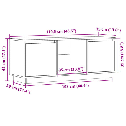 TV-Møbel Grå TV-benk 110,5x35x44 cm heltre furu