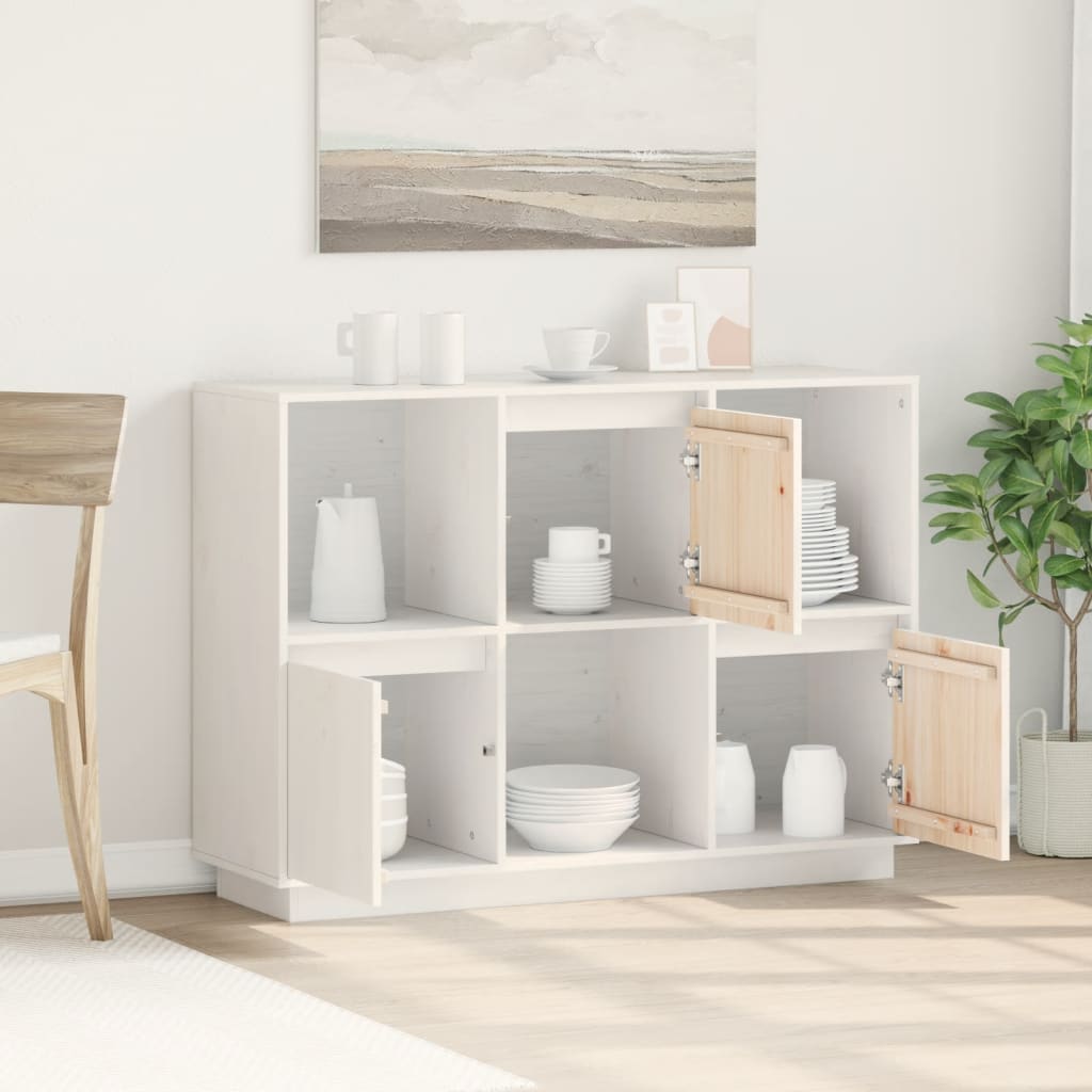 Skjenk Hvit 110,5x35x80 cm heltre furu