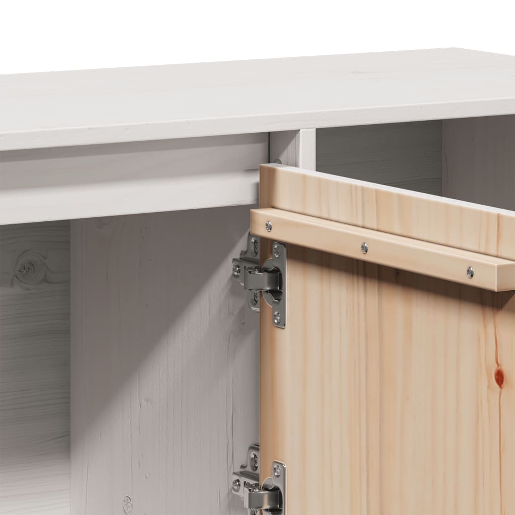 Skjenk Hvit 110,5x35x80 cm heltre furu