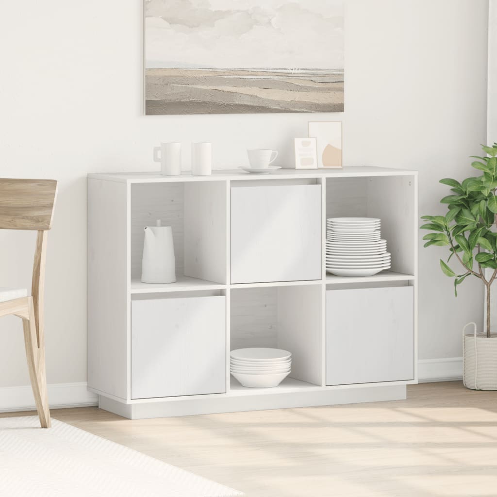 Skjenk Hvit 110,5x35x80 cm heltre furu