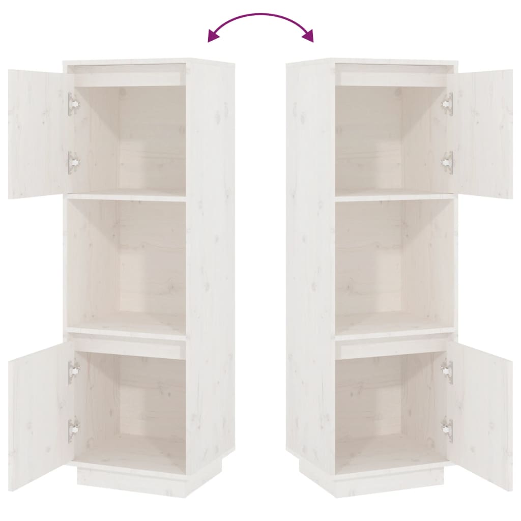 Skap hvit 38x35x117 cm heltre furu