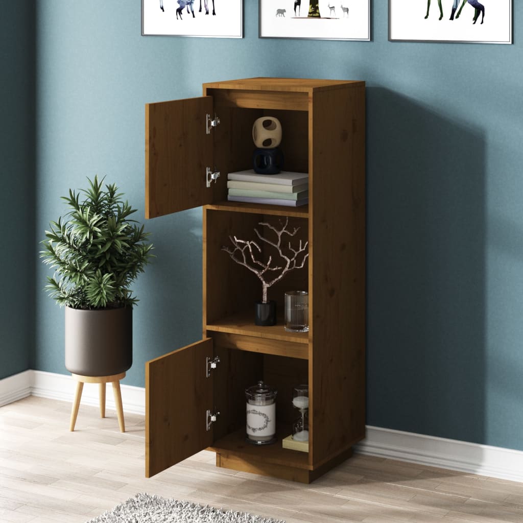 Skap honningbrun 38x35x117 cm heltre furu