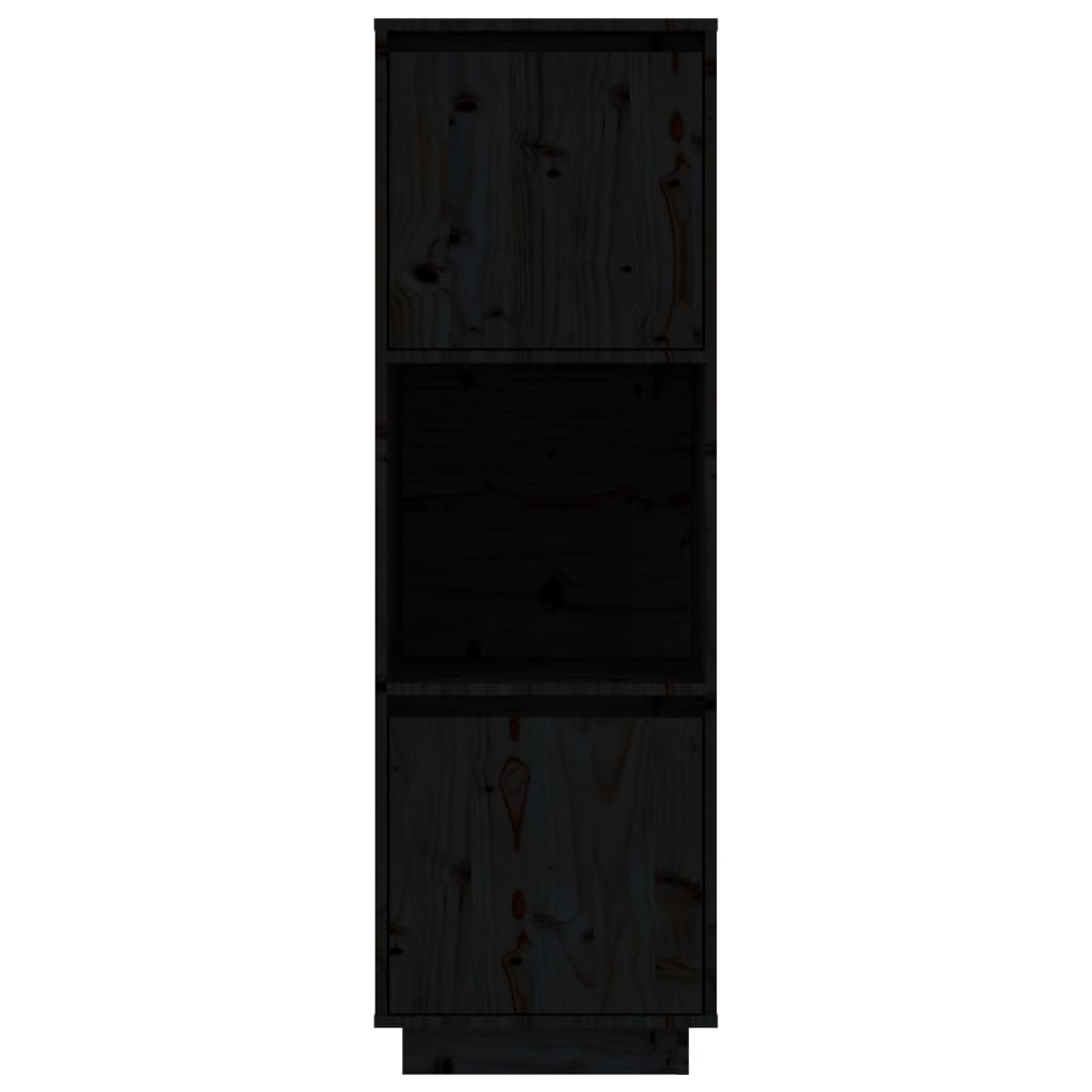 Skap svart 38x35x117 cm heltre furu